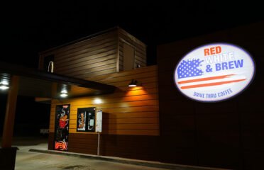 Red white and brew drive thru coffee